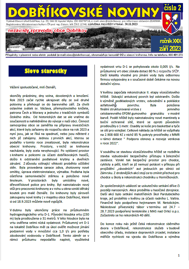 Dobříkovské noviny č. 2_2023
