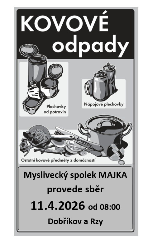 Sběr kovového odpadu 11.4.2026 v 8:00